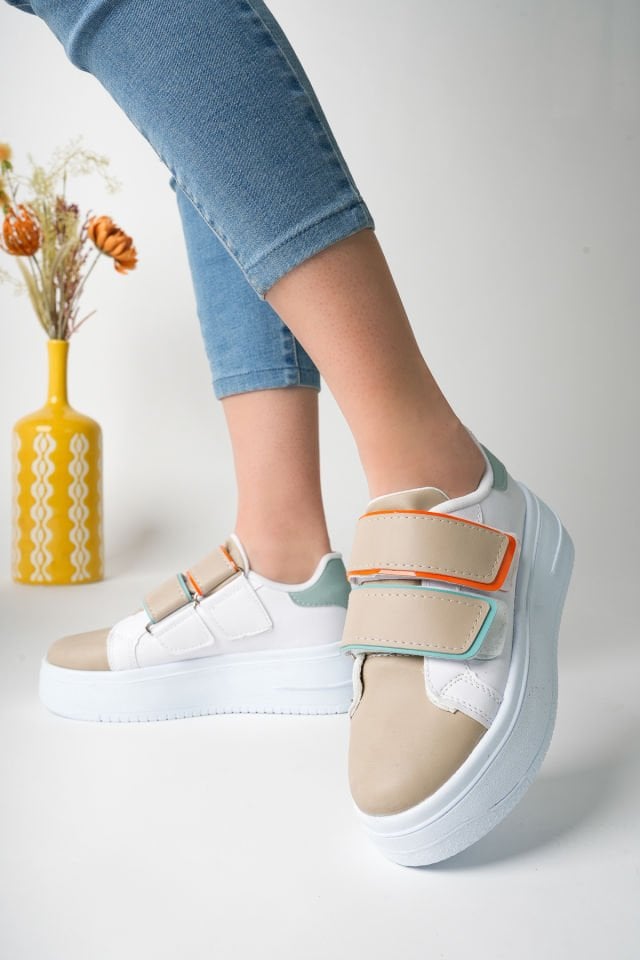 Kadın Bantlı Günlük Yüksek Taban Ayakkabı Miraya