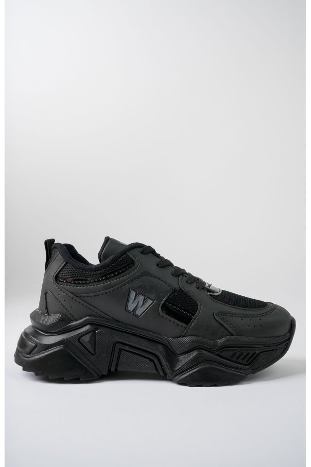 Yüksek Taban Günlük Sneaker Ayakkabı Alina SiyahSiyah - 37