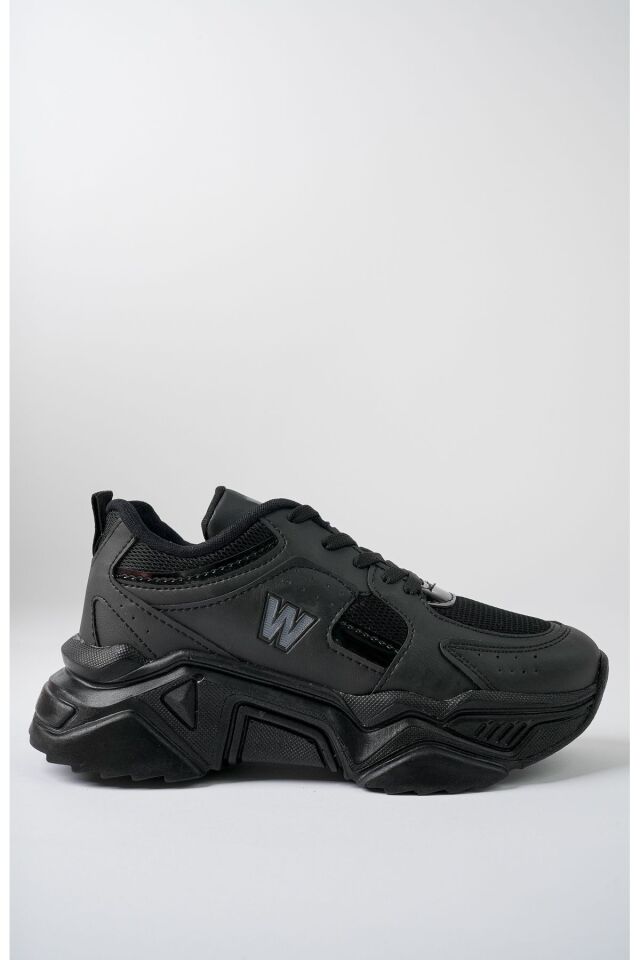 Yüksek Taban Günlük Sneaker Ayakkabı Alina SiyahSiyah - 39