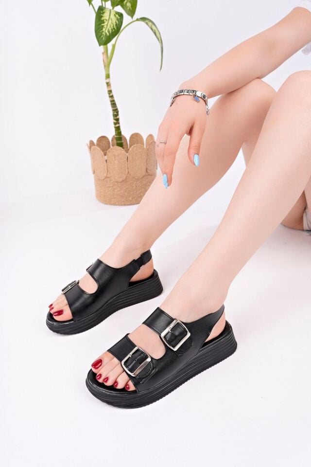 Kadın Günlük Şık Sandalet Naeva Siyah - 37