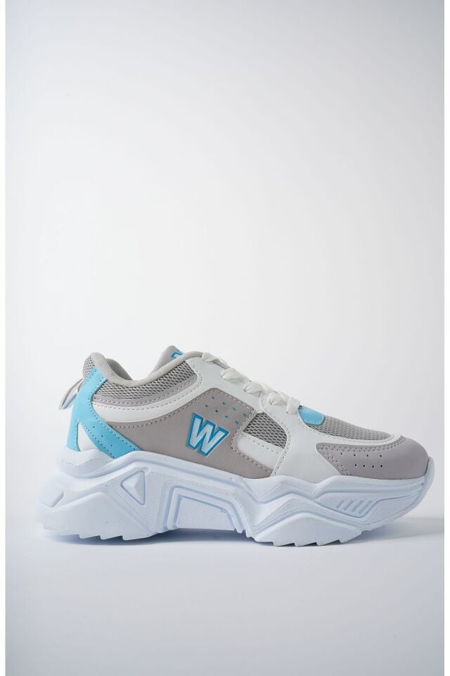 Yüksek Taban Günlük Sneaker Ayakkabı Alina Buz Mavi - 36