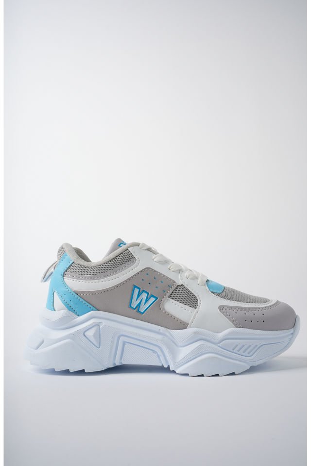 Yüksek Taban Günlük Sneaker Ayakkabı Alina Buz Mavi - 38