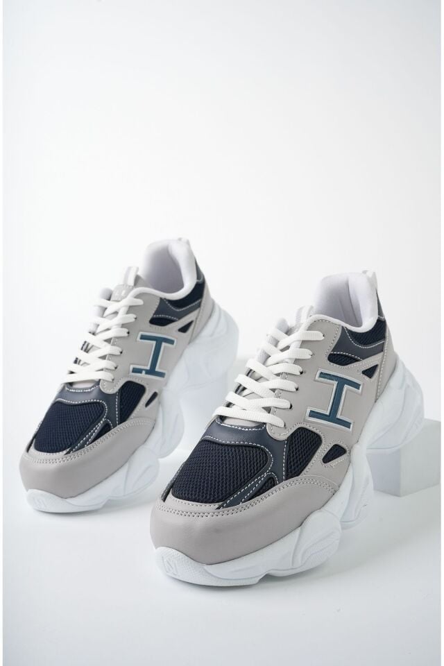 Kadın Sneaker Yüksek Taban Ayakkabı Milena Buz Lacivert - 39
