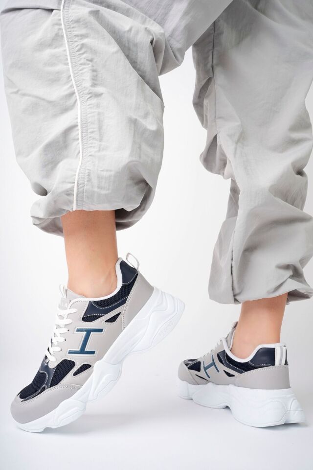 Kadın Sneaker Yüksek Taban Ayakkabı Milena Buz Lacivert - 36