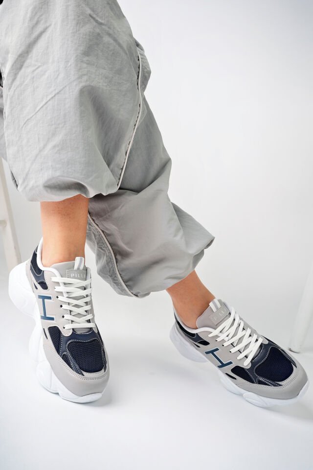 Kadın Sneaker Yüksek Taban Ayakkabı Milena Buz Lacivert - 36