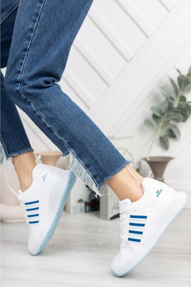 Kadın Spor Ayakkabı Faela Beyaz Mavi - 36