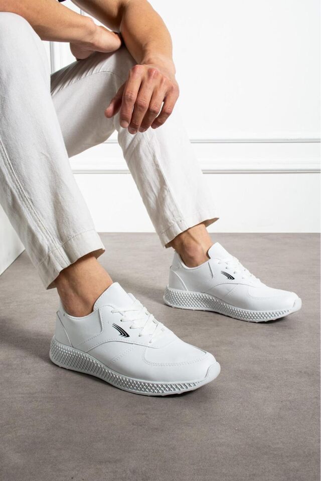 Erkek Sneaker Günlük Rahat Ayakkabı Beyaz - 42
