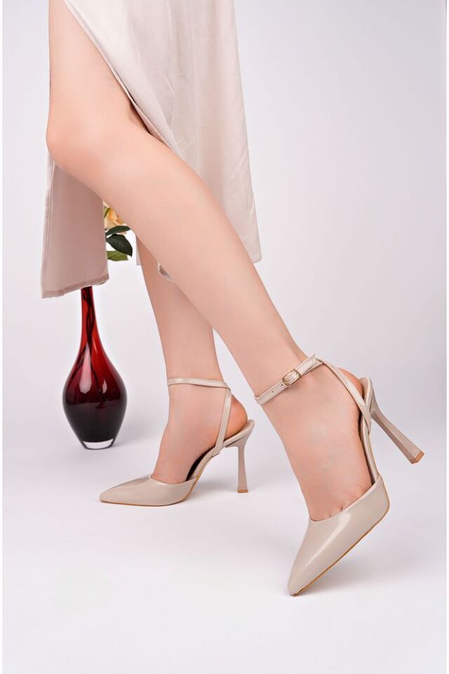 Rugan Kadın Günlük Şık Topuklu Ayakkabı Meira Bej - 37