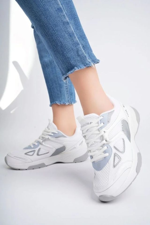 Kadın Sneaker Fileli Günlük Ayakkabı Velira BeyazGümüş - 38