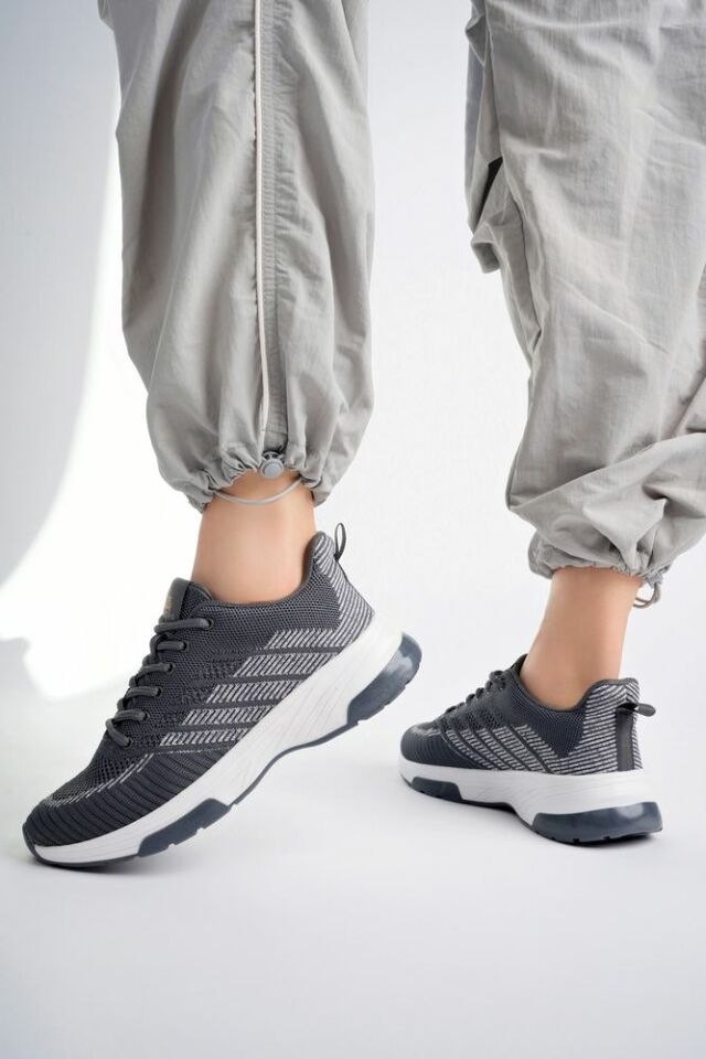 Kadın Triko Günlük Sneaker Ayakkabı Olira Gri - 38