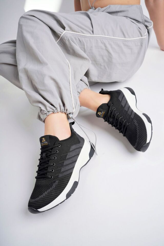 Kadın Triko Günlük Sneaker Ayakkabı Siyah - 40