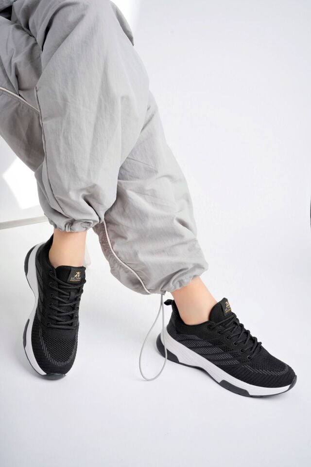 Kadın Triko Günlük Sneaker Ayakkabı Siyah - 36