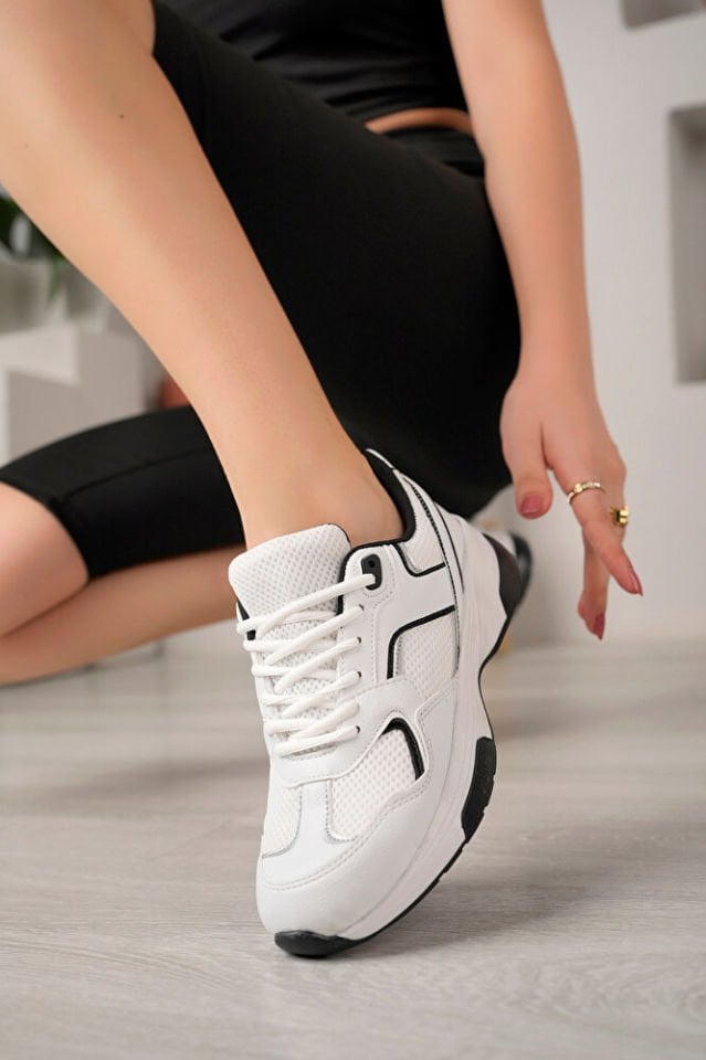 Kadın Günlük Sneaker Ayakkabı Nalira Beyaz Siyah - 39
