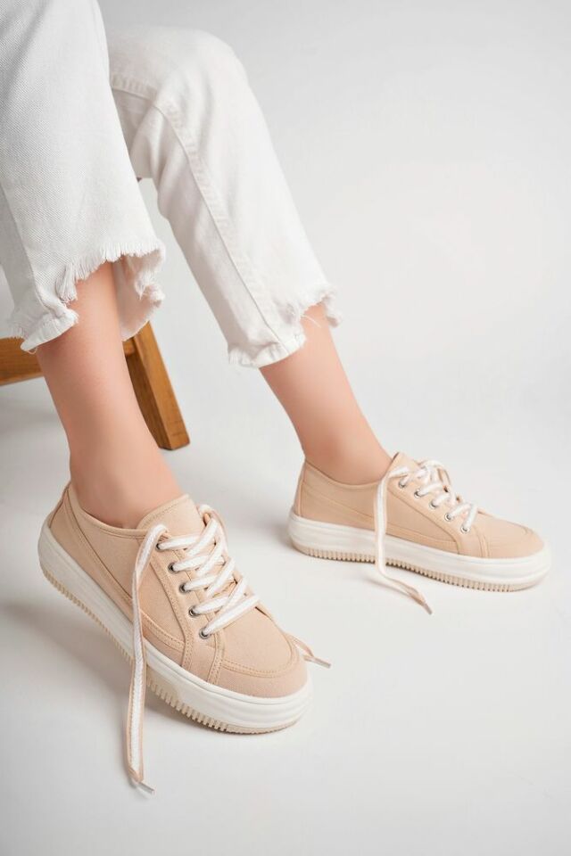 Kadın Sneaker Günlük Ayakkabı Amelina Bej - 40
