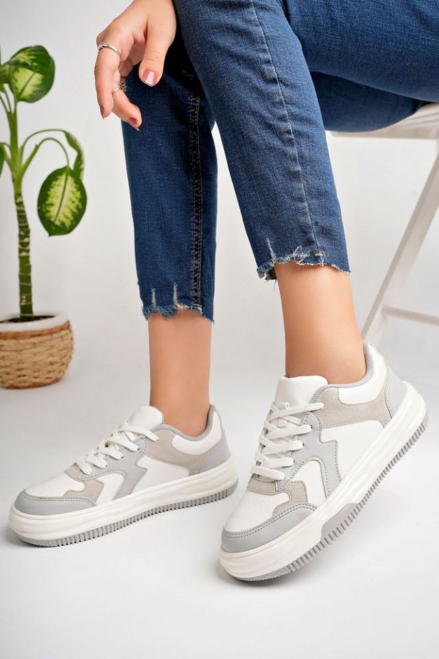 Kadın Günlük Ayakkabı Luvina Gri Beyaz - 40