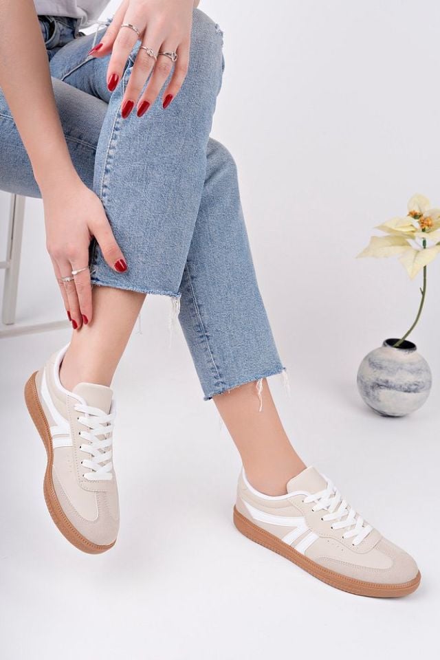 Krem Sneaker Günlük Ayakkabı