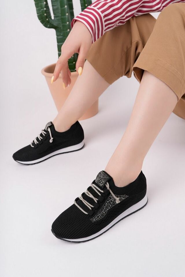 Kadın Taş Detaylı Triko Günlük Ayakkabı Aurina