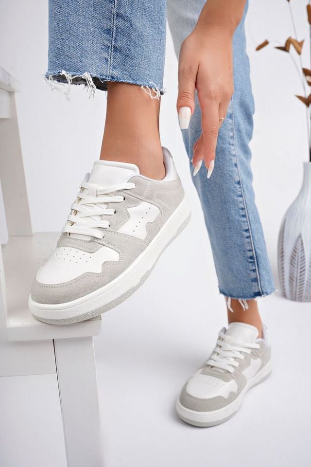 Kadın Günlük Sneaker Ayakkabı Talira Gri Beyaz - 36