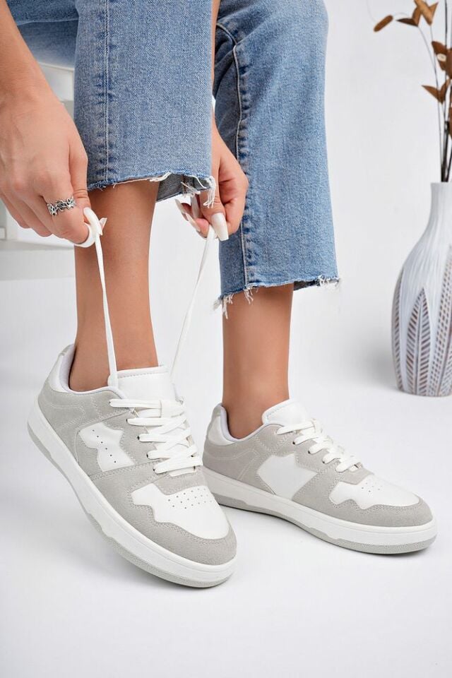 Kadın Günlük Sneaker Ayakkabı Talira Gri Beyaz - 36