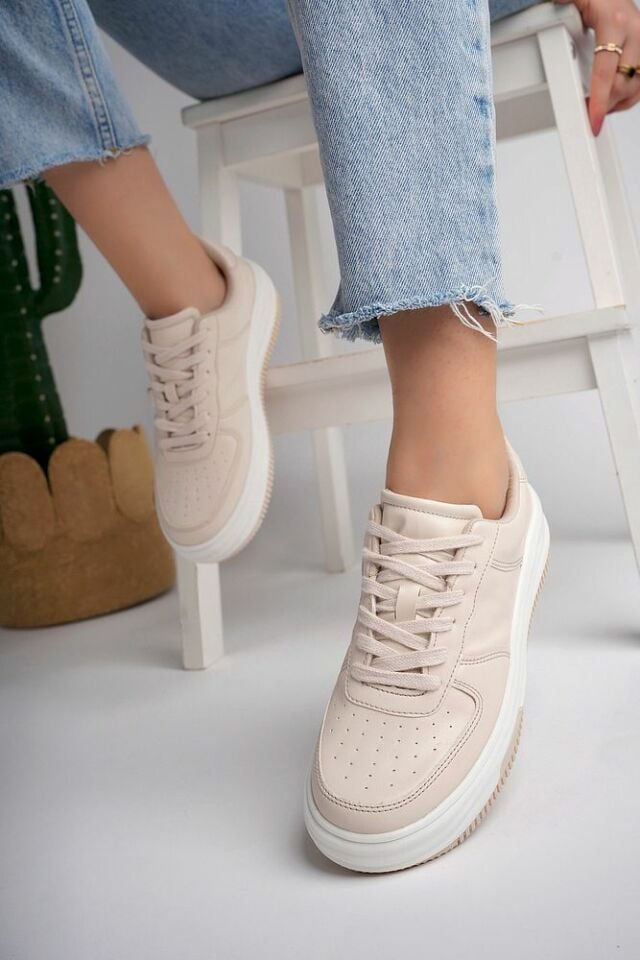 Kadın Sneaker Günlük Ayakkabı Maraya Bej - 39