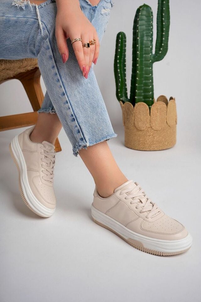Kadın Sneaker Günlük Ayakkabı Maraya Bej - 39