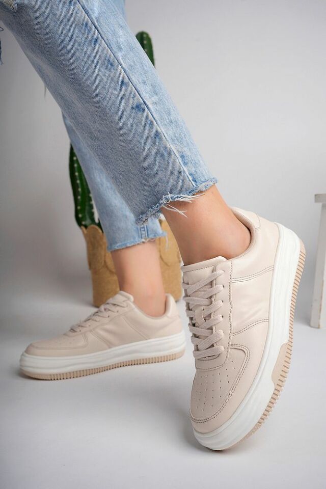 Kadın Sneaker Günlük Ayakkabı Bej - 38