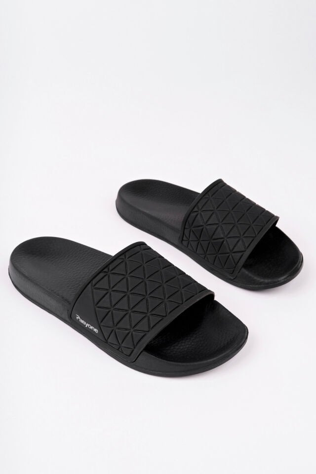 Erkek Siyah Confort Günlük Havuz Plaj Rahat Eva Terlik Siyah