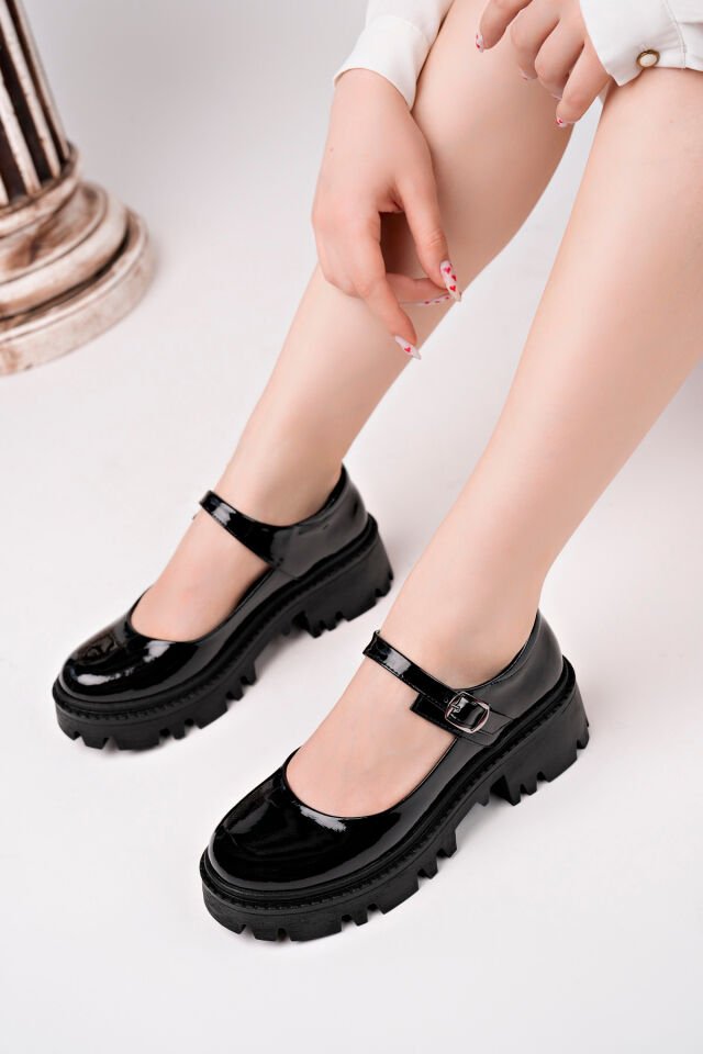 Kadın Casual Şık Ayakkabı Evelin Rugan Siyah - 38