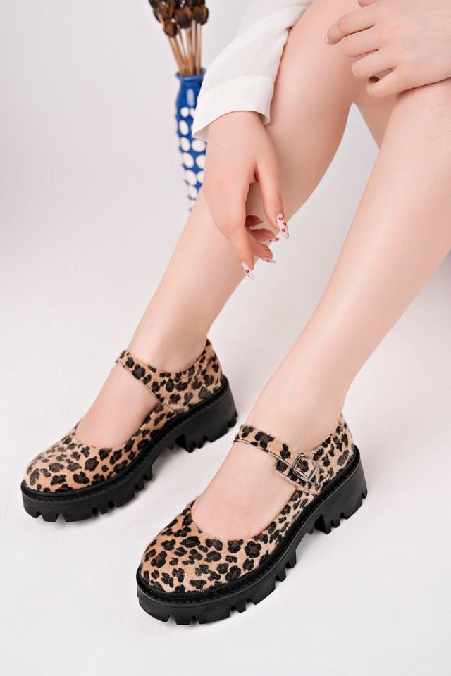 Kadın Casual Şık Ayakkabı Evelin Bej Leopar - 40