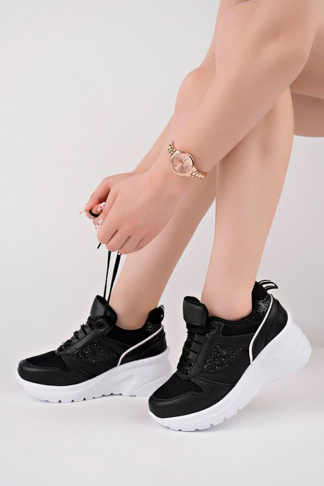 Kadın Sneaker Günlük Ayakkabı Kalena Siyah Beyaz - 37
