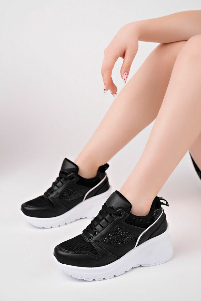 Kadın Sneaker Günlük Ayakkabı Kalena Siyah Beyaz - 37