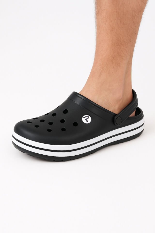 Unisex Bant Detaylı Günlük Rahat Terlik Siyah - 38