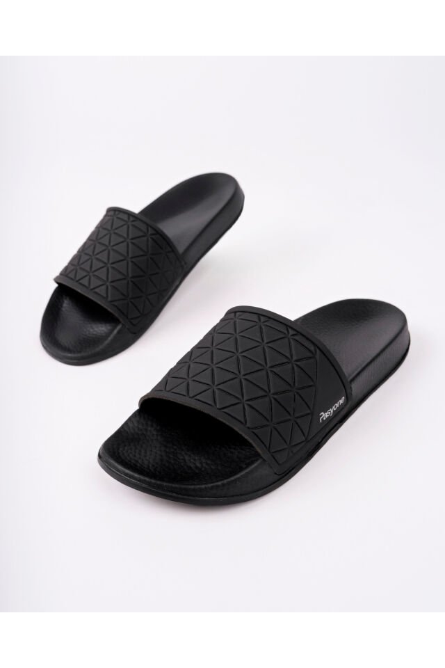 Erkek Siyah Confort Günlük Havuz Plaj Rahat Eva Terlik Siyah Siyah - 44