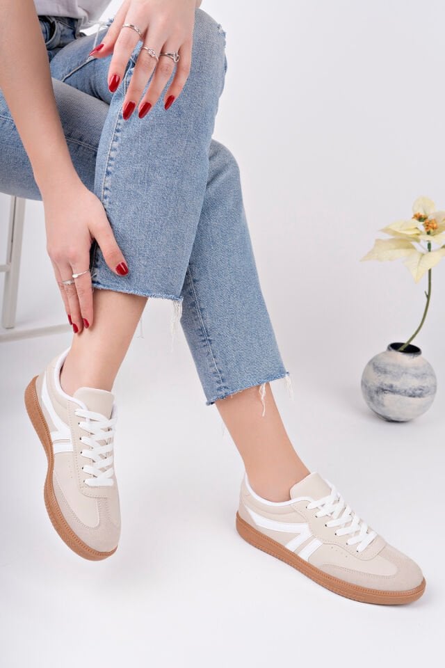 Sneaker Günlük Ayakkabı Leira Krem - 39