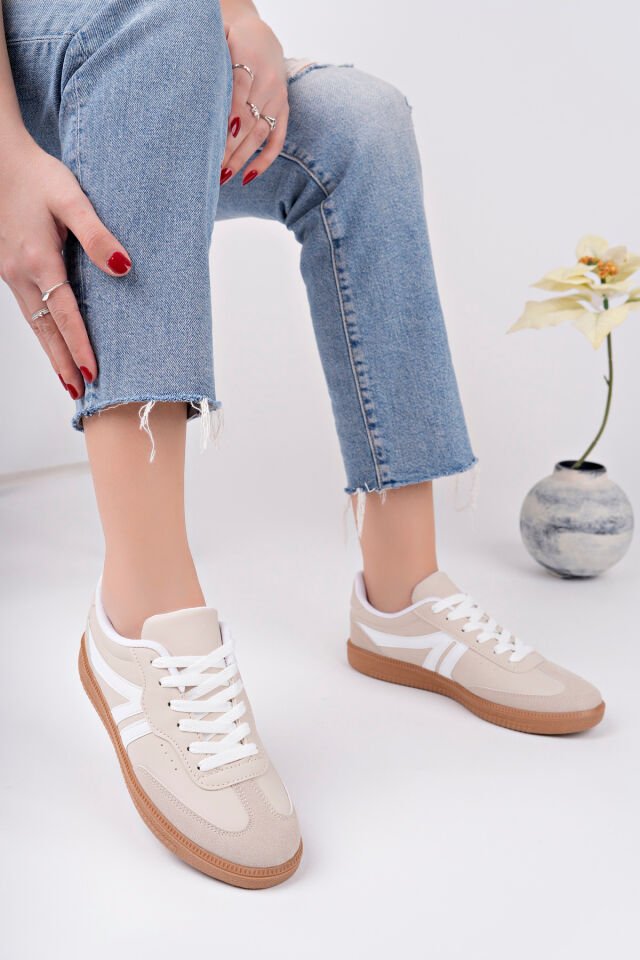 Sneaker Günlük Ayakkabı Leira Krem - 39
