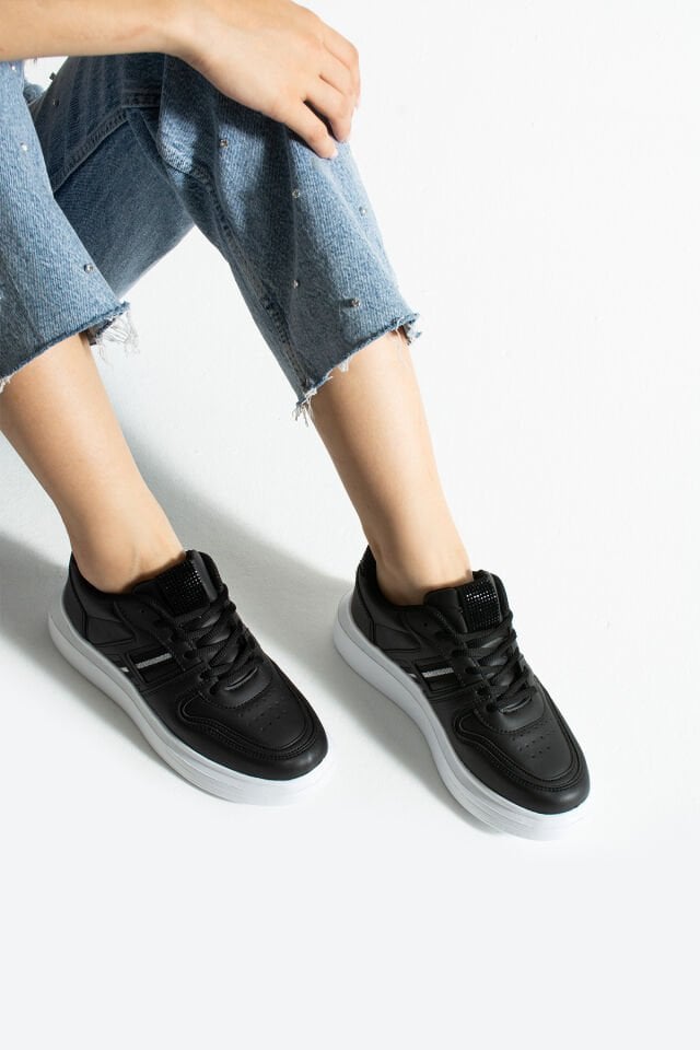 Kadın Günlük Sneaker Ayakkabı Siyah Beyaz - 36