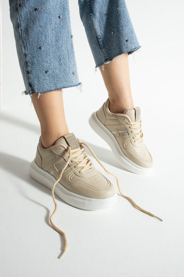 Kadın Günlük Sneaker Ayakkabı Bej - 40