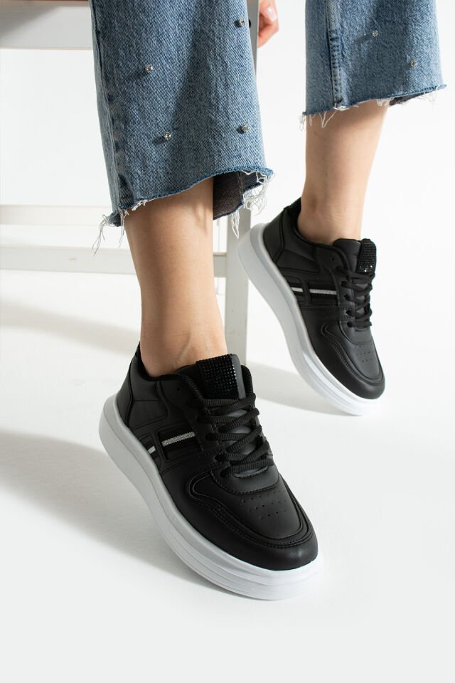 Kadın Günlük Sneaker Ayakkabı Siyah Beyaz - 37