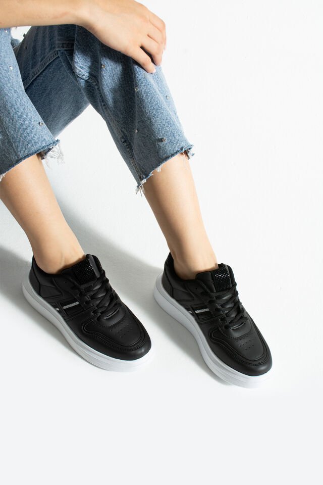 Kadın Günlük Sneaker Ayakkabı Siyah Beyaz - 40