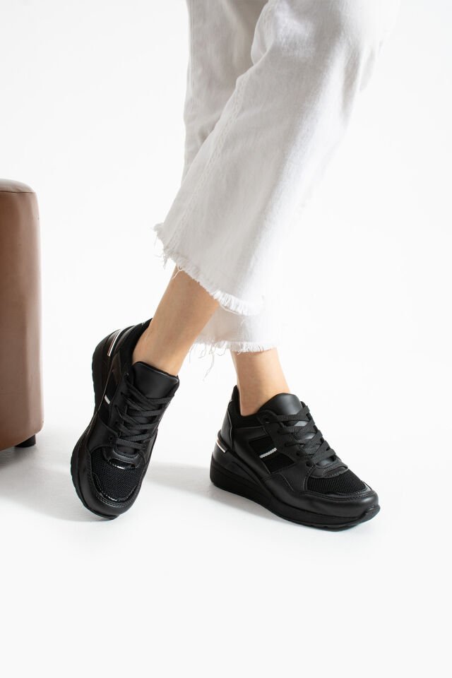 Kadın Yüksek Günlük Ayakkabı Siyah - 36