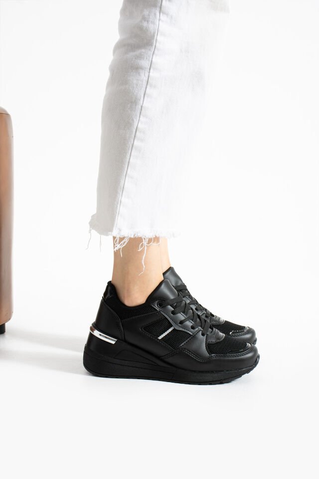 Kadın Yüksek Günlük Ayakkabı Siyah - 36