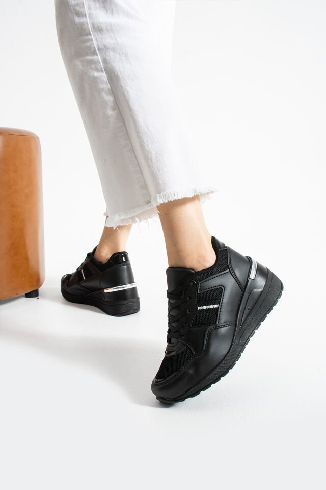 Kadın Yüksek Günlük Ayakkabı Siyah - 39