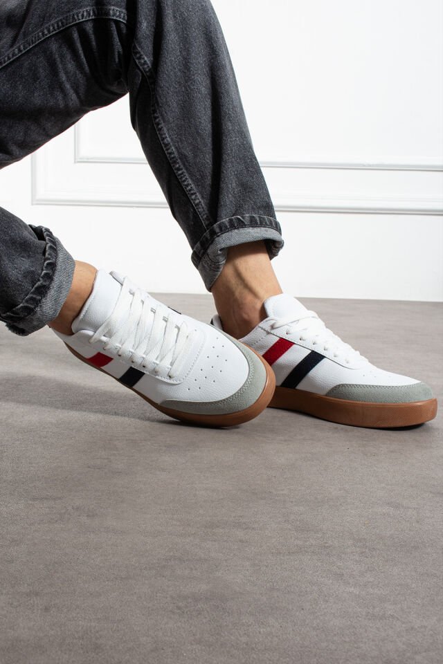 Erkek Günlük Sneaker Ayakkabı Beyaz Lacivert - 43