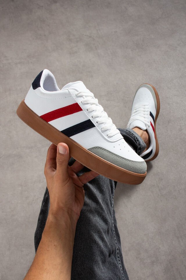 Erkek Günlük Sneaker Ayakkabı Beyaz Lacivert - 41