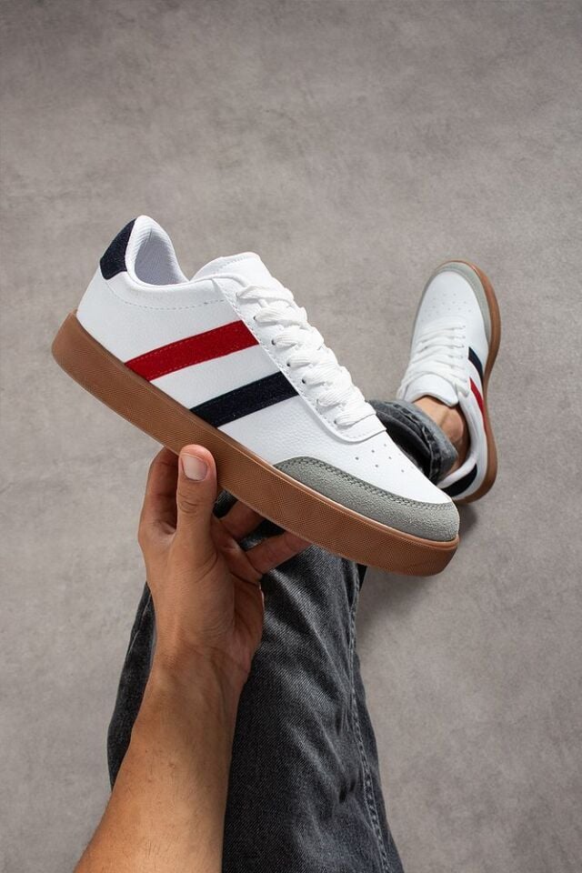 Erkek Günlük Sneaker Ayakkabı Centro Beyaz Lacivert - 42