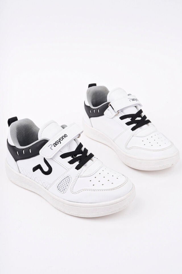 Günlük Spor Sneaker Ayakkabı Zaraya Beyaz Siyah - 32