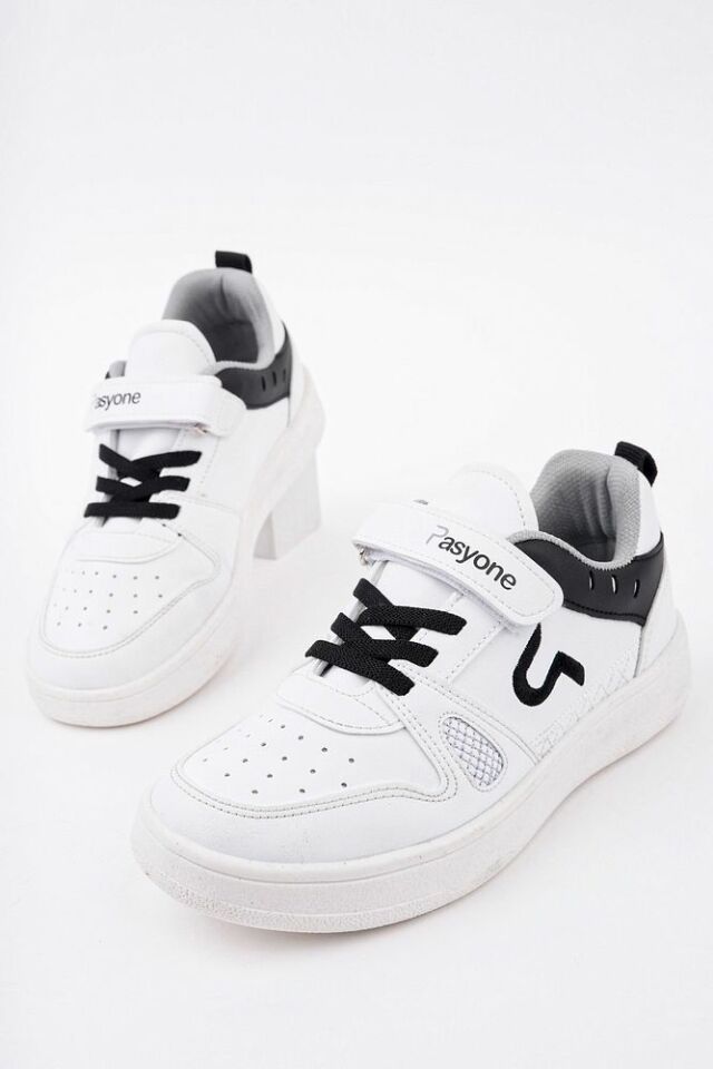 Günlük Spor Sneaker Ayakkabı Zaraya Beyaz Siyah - 32