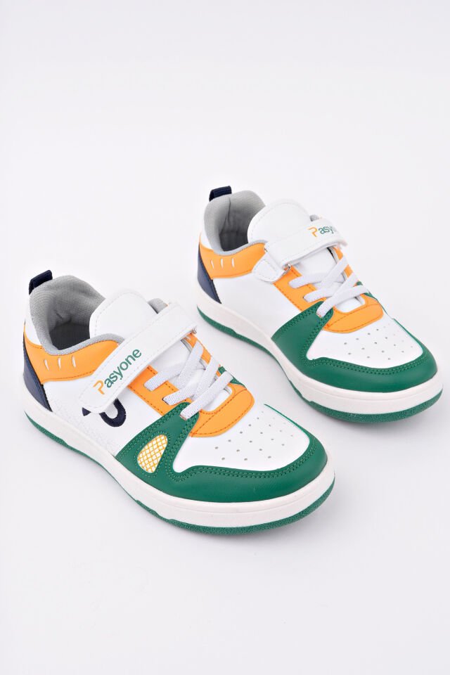Günlük Spor Sneaker Ayakkabı Zaraya Yeşil Turuncu - 35
