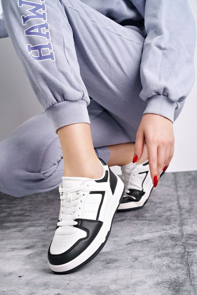 Kadın Günlük Sneaker Ayakkabı London Beyaz Siyah - 37