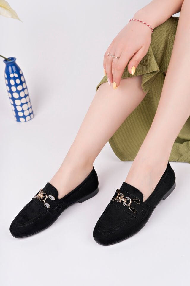 Babet Toka Detaylı Günlük Ayakkabı Nalira Siyah - 37